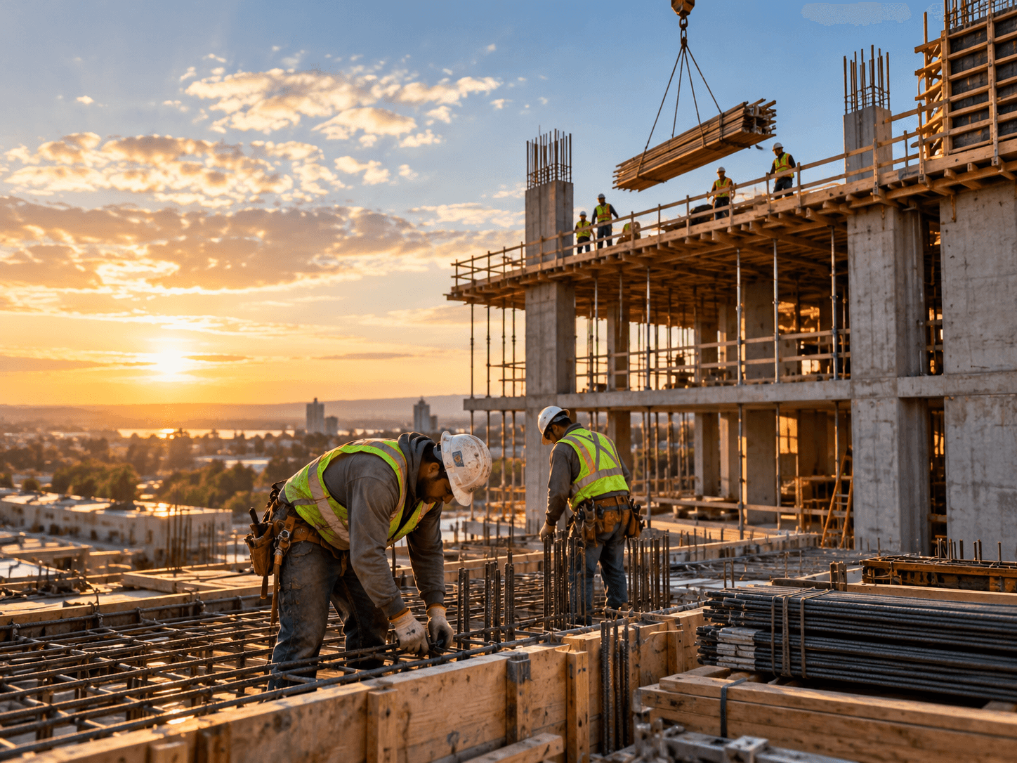 Square Builders Solutions crew reviewing a project